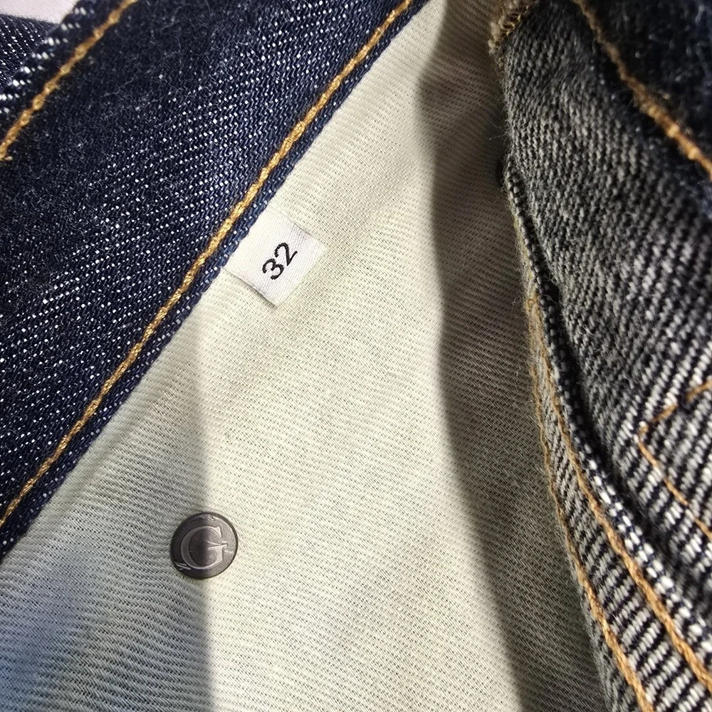 Gustin 448 Slim Fit Selvedge Denim Jeans Men Size 32x32 Button Fly